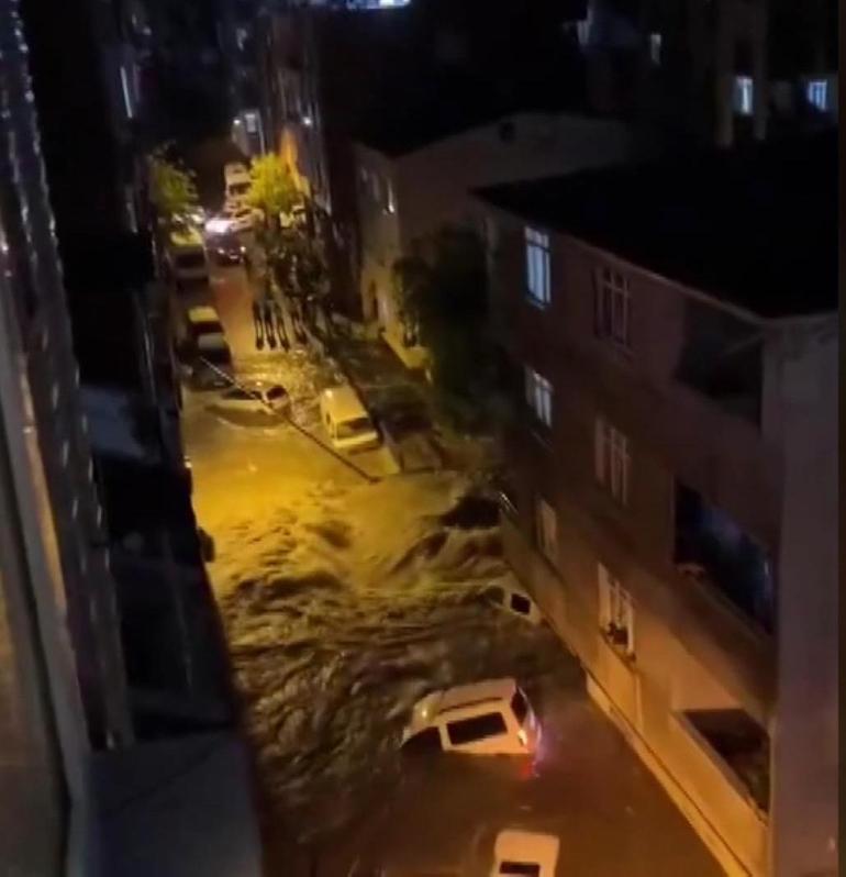 Şişlide sel sularına kapılan kadın son anda kurtarıldı