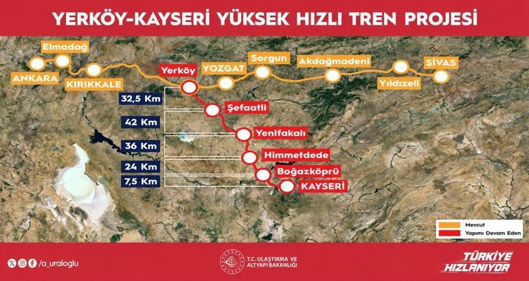 Bakan Uraloğlu: Ankara-Kayseri seyahat süresini 1 saat 45 dakikaya düşüreceğiz