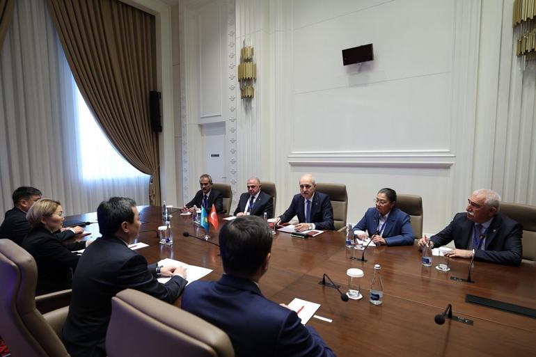 TBMM Başkanı Kurtulmuş, Kazakistan Kurultayı Başkanı Dadebay ile bir araya geldi