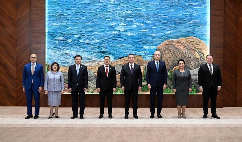 TBMM Başkanı Kurtulmuş, Kırgızistan Cumhurbaşkanı Caparov tarafından kabul edildi