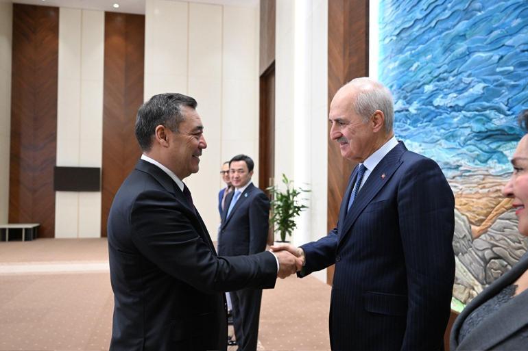 TBMM Başkanı Kurtulmuş, Kırgızistan Cumhurbaşkanı Caparov tarafından kabul edildi