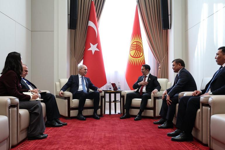 TBMM Başkanı Kurtulmuş, Kırgızistan Jogorku Keneş Başkanı Mamataliyev ile görüştü
