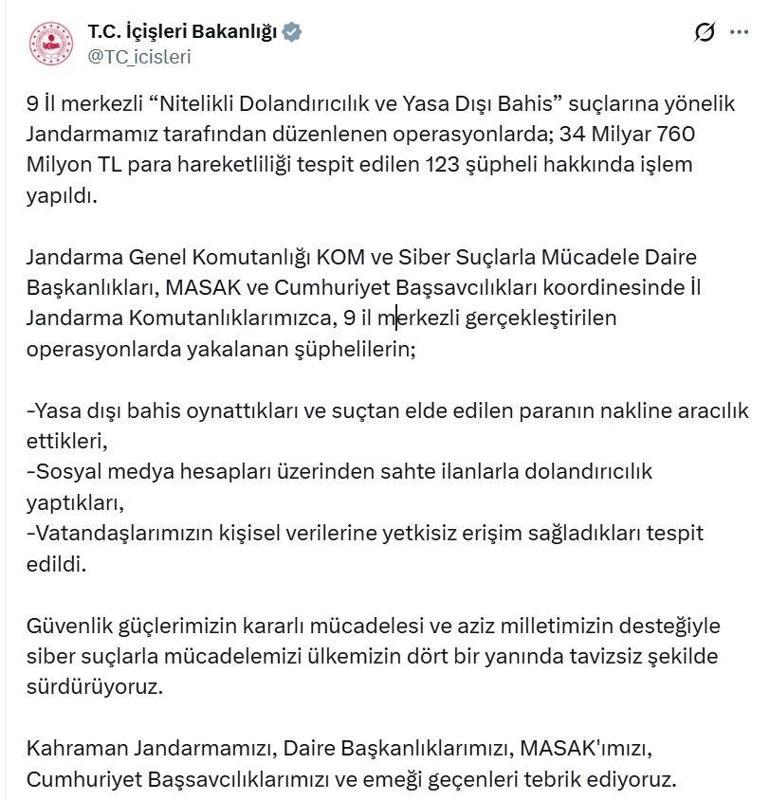 9 ilde nitelikli dolandırıcılık ve yasa dışı bahis operasyonu