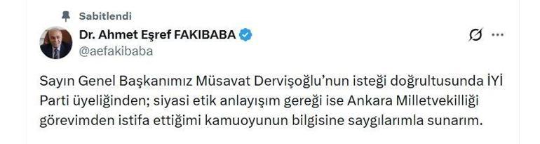 İYİ Partili Fakıbabadan istifa kararı