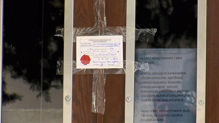 Eyüpsultan’da kolonları patladığı için mühürlenen bina havadan görüntülendi