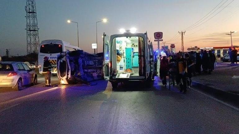 Çorumda ambulans ile otomobil çarpıştı: LPG tankı yola savruldu
