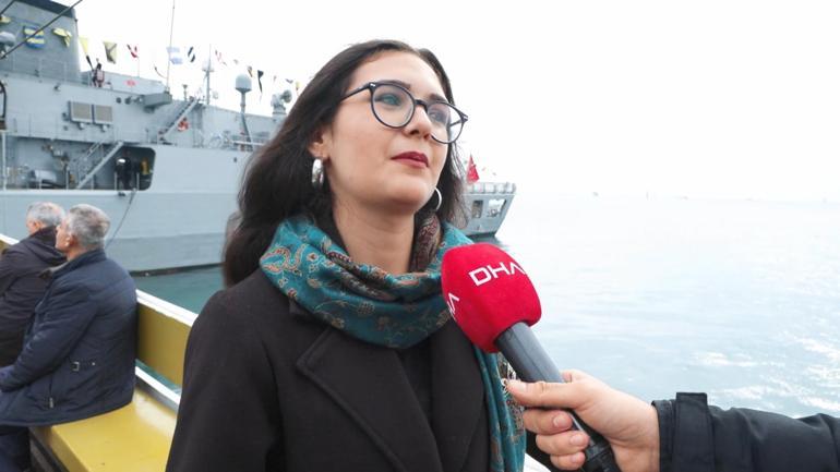 Dolmabahçe açıklarında demirleyen TCG Kemalreis ziyarete açıldı; fırkateyn havadan görüntülendi