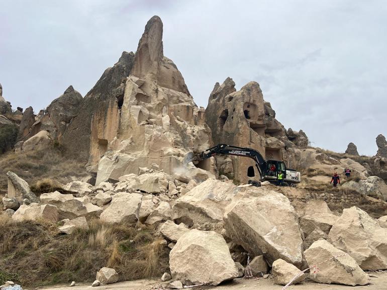 Kapadokyada peribacasından kopan kayalar düştü; 2 ölü, 1 yaralı