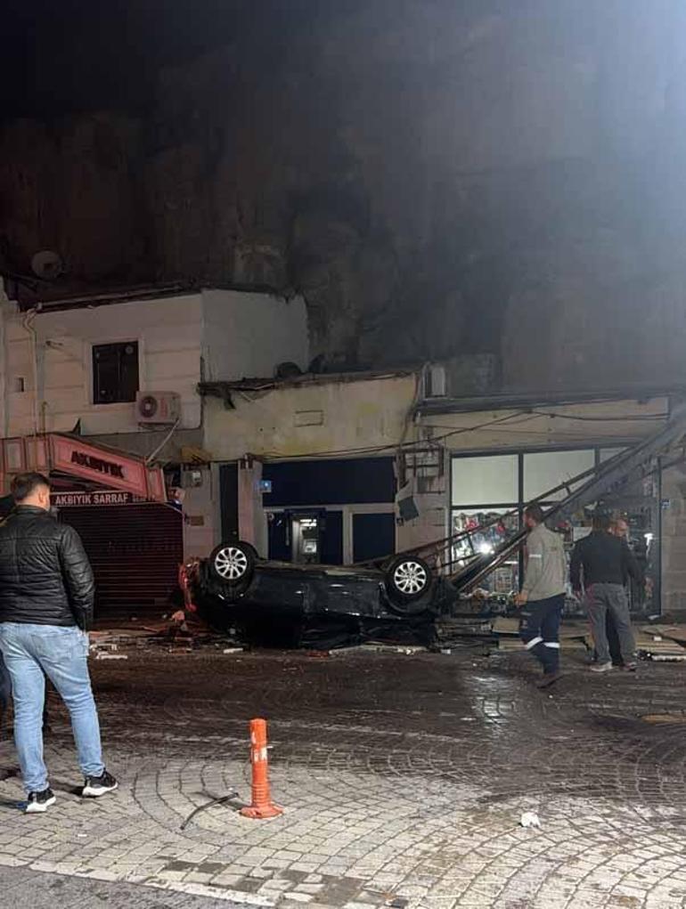 Kayseri’de 50 metre yükseklikten iş yerlerine düşen otomobilin sürücüsü yaralandı