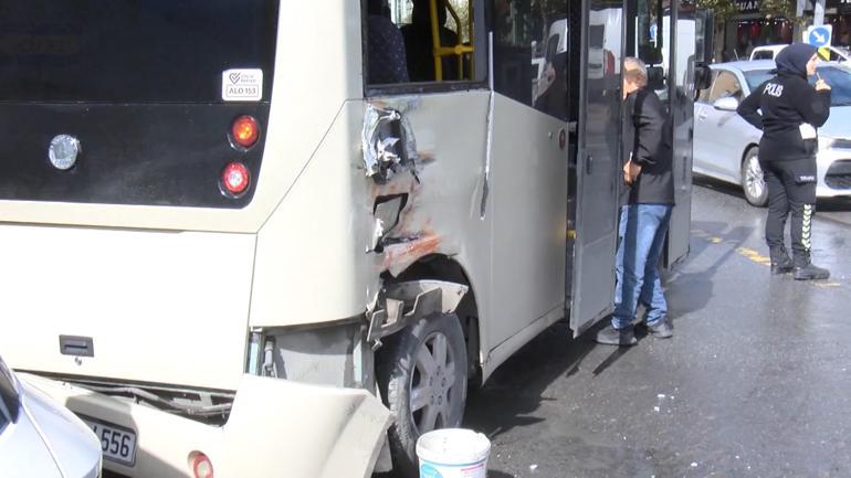 Güngörende tramvay, minibüse çarptı