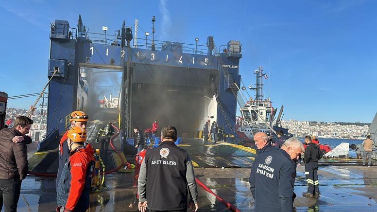 Samsunda kuru yük gemisinde yangın