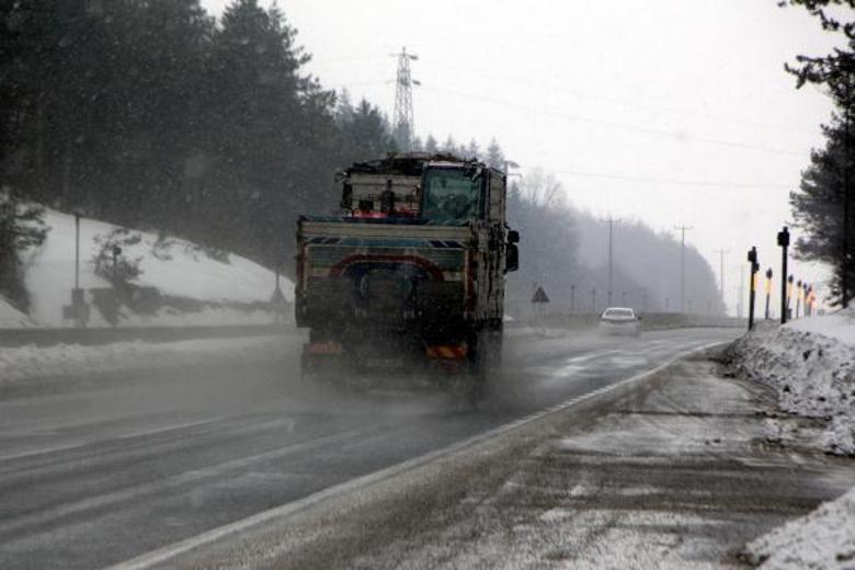 Bolu Dağında kar yağışı