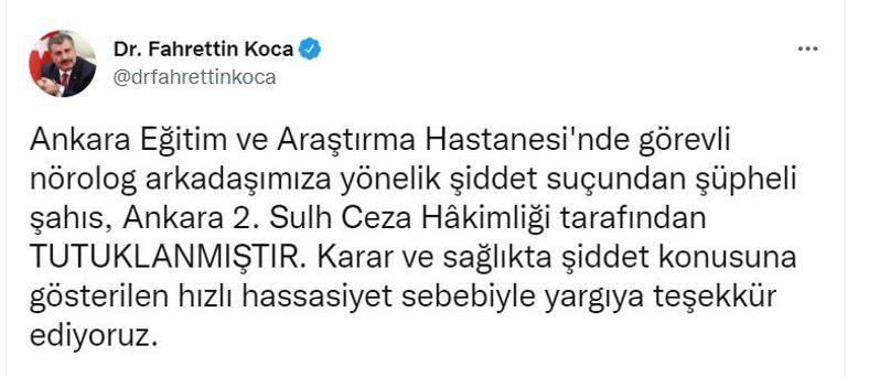 Doktor Ebru Bakarı darbeden şüpheli tutuklandı Bakan Kocadan yargıya teşekkür