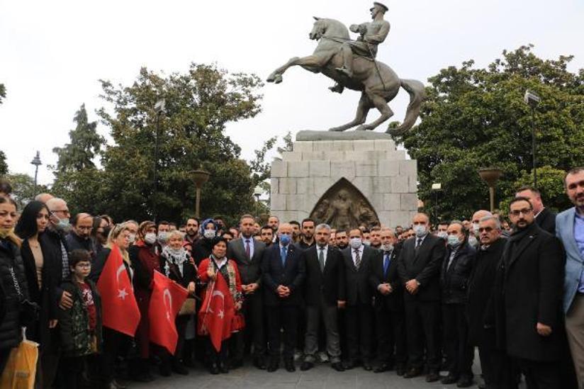 Atatürk Anıtına halat bağlayan 2 şüpheliye gözaltı